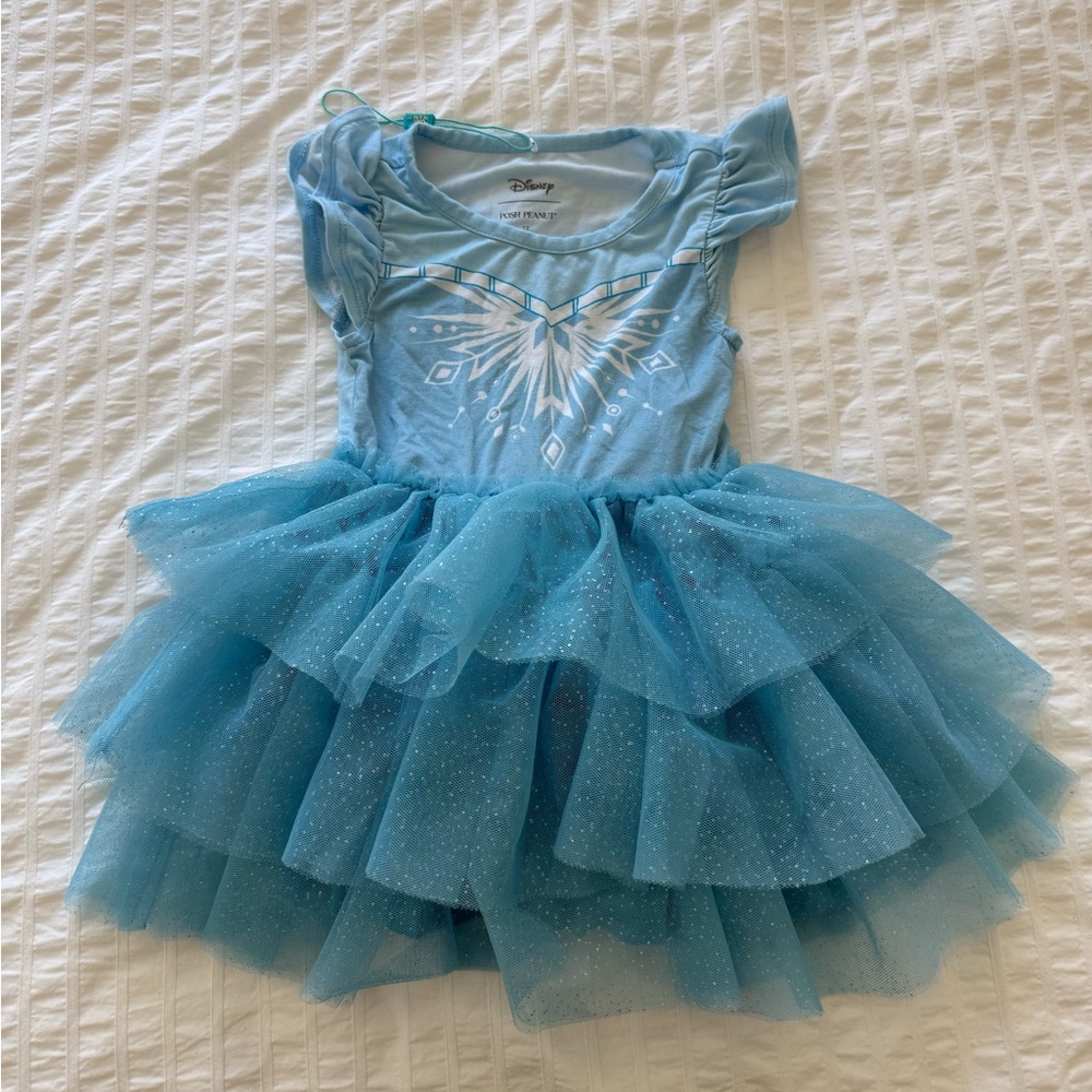 Posh Peanut Blue Ruffled Kids Dress - Picture 2 of 4